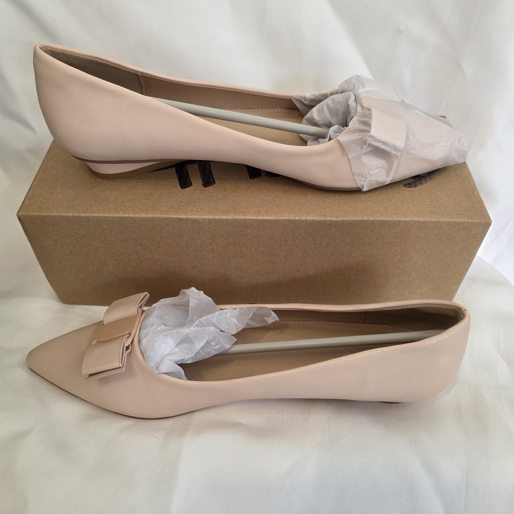 Elegant Blush Pink Bow Flats